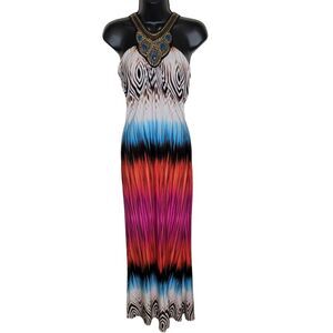 Venus Nwot beaded halter Maxi dress Size Small
